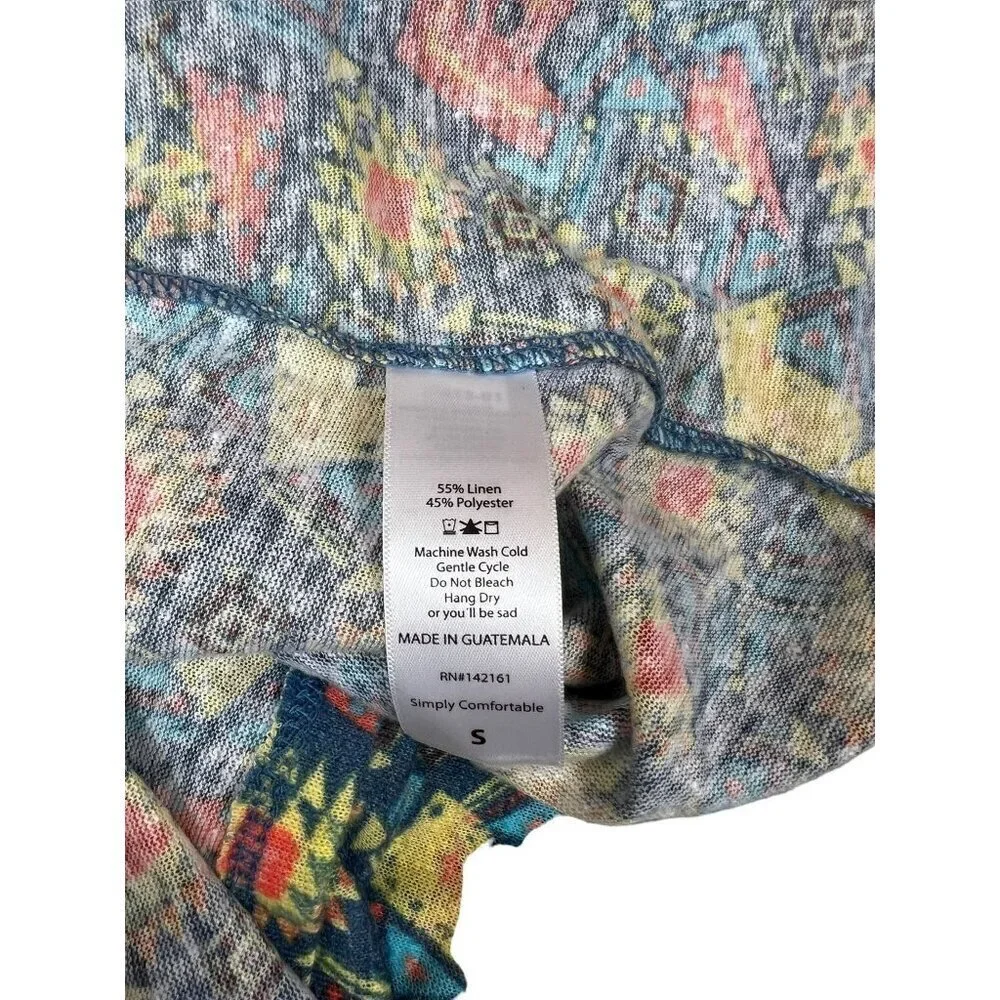 LulaRoe Sarah Women's Super Long Blue Textile Cardigan - Picture 4 of 7